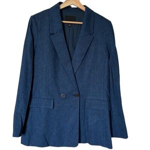 Banana Republic blue double breasted linen mix blazer size 10